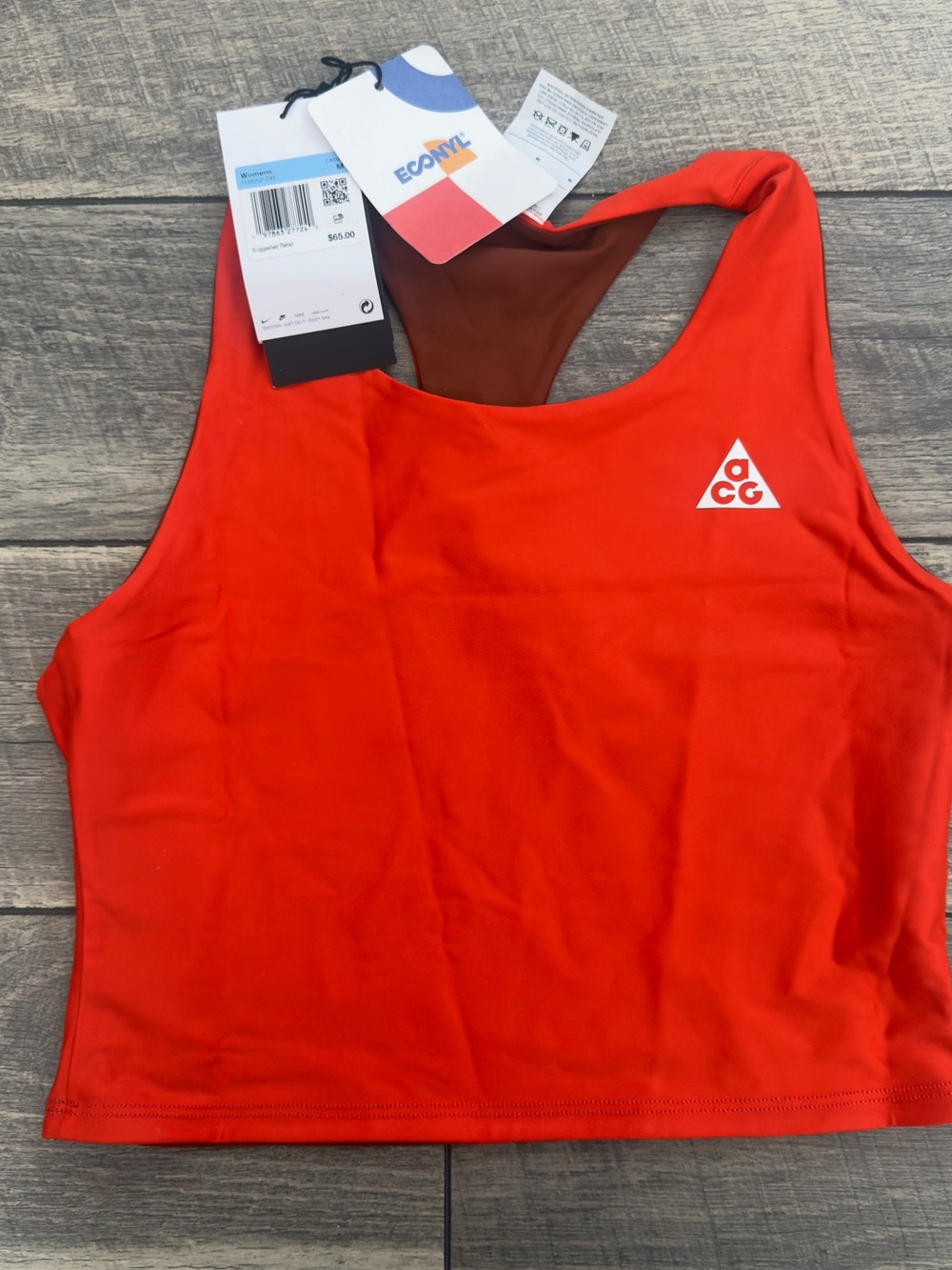 Nike ACG Red Racerback Crop Tank convertible. Size Medium